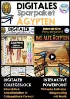 Vorschau - Stundenentwürfe - Digitales Sparpaket Ägypten: Interaktive PowerPoint & Digitaler College Block (digitale Arbeitsblätter) | Distanzunterricht + Homeschooling - Deckblatt