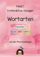 Vorschau - Spiele - Paket: 5 interaktive Übungen zu den Wortarten - Deckblatt