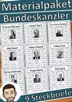 Vorschau - Unterrichtsreihen - Materialpaket Steckbriefe Bundeskanzler #demokratiestärken - Deckblatt
