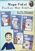 Vorschau - Arbeitsblätter - Rechenmalblätter Addition Subtraktion Multiplikation Division | Klasse 3-4 Paket - Deckblatt