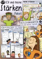 Vista previa - Manualidades / Dibujos para colorear - Meine Stärken - Paket (Sketchnotes, Gesprächskarten, Spiel & Würfel) - Portada