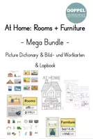 Vorschau - Arbeitsblätter - Mega Bundle "At home" (Rooms + Furniture): Picture Dictionary & Bild-und Wortkarten & Lapbook - Deckblatt