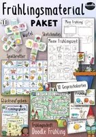 Aperçu - Feuilles d'exercices - Frühling / Frühlingszeit - Materialpaket Deutsch / DaF DaZ - Page de couverture