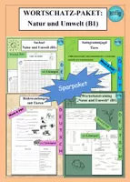 Vorschau - Arbeitsblätter - DaF / DaZ Wortschatz-Paket Natur und Umwelt (B1)– als PDF & Word #TimeForClimateAction - Deckblatt