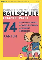 Vorschau - Stundenentwürfe - Ballschul-Kartei 74 Stationskarten Werfen, Passen, Dribbeln & Zielen im Sportunterricht - Deckblatt