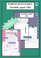 Vorschau - Arbeitsblätter - PAKET Wortfeld sagen (B2) DaF / DaZ– als PDF & Word - Deckblatt
