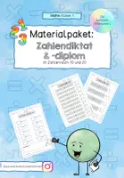 Vorschau - Arbeitsblätter - Materialpaket - Zahlendiktat und -diplom - Deckblatt
