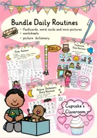 Vista previa - Unidades / Secuencias / Situaciones de Aprendizaje - Inglés - rutinas diarias - paquete hojas de trabajo, tarjetas con imagénes, diccionario de imágenes - bundle Englisch - Portada