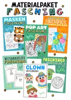 Vorschau - Spiele - Kunst für Fasching & Karneval Materialpaket - Deckblatt