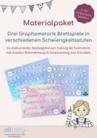 Vorschau - Spiele - Materialpaket Graphomotorik-Brettspiele Stufe 1-3 - Deckblatt