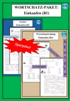 Vorschau - Arbeitsblätter - DaF / DaZ Wortschatz-Paket Einkaufen (B1) – als PDF & Word - Deckblatt