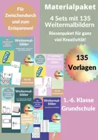 Vorschau - Arbeitsblätter - 135 Weitermalbilder für Kunst, Zwischendurch, Home-Schooling, Vertretung und Ferien - Deckblatt