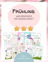 Vorschau - Unterrichtsreihen - Frühling Grundschule & DaZ/DaF – großes Materialpaket mit Frühblühern | Lesen, Schreiben & Rechnen Klasse 1–4 🌷 - Deckblatt