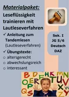 Vorschau - Arbeitsblätter - Sparpaket: Leseflüssigkeit trainieren mit Lautleseverfahren: Anleitung Tandemlesen und Übungstexte - Deckblatt