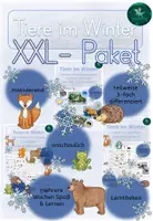 Vorschau - Stationenlernen - XXL Tiere im Winter I Paket I 3-fach differneziert I Lerntheke - Deckblatt