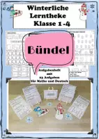 Vorschau - Arbeitsblätter - Winterliche Lerntheke Klasse 1-4 Winter Bündle Bundle - Deckblatt