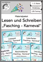 Vorschau - Stationenlernen - Fasching / Karneval: Materialpaket "Lesen und Schreiben" - Deckblatt
