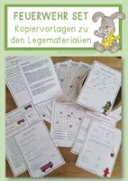 Vorschau - Arbeitsblätter - Feuerwehr Set - Kopiervorlagen zu den Legematerialien - Deckblatt