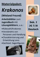 Vorschau - Arbeitsblätter - Sparpaket: "Krakonos" (W. Freund) | Lektüre: Personen, Hintergrundwissen, Charakterisierung u.a. | LÖSUNGEN | Deutsch Klasse 7 - Deckblatt