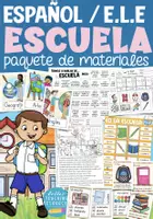 Vista previa - Manualidades / Dibujos para colorear - en la ESCUELA - paquete de materiales Español / E.L.E. - Portada