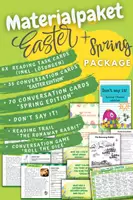 Vorschau - Arbeitsblätter - Easter and Spring Sparpaket (groß): Conversation Cards, Reading Task Cards (inkl. Lösungen), Don't Say it, Reading Trail, "Roll the Dice" - Deckblatt