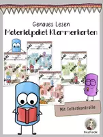Vorschau - Stationenlernen - Materialpaket zum genauen Lesen * KLAMMERKARTEN - Deckblatt