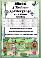 Vorschau - Arbeitsblätter - Bündel Materialpaket Mathe Division Multiplikation Addition Subtraktion schriftlich - Deckblatt