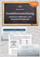 Vorschau - Präsentationen/Tafelbilder - Investitionsrechnung (statisch und dynamisch) - Deckblatt