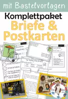 Vorschau - Unterrichtsreihen - Komplettpaket - Briefe & Postkarten schreiben mit vielen Bastelvorlagen - Deckblatt