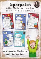 Vorschau - Mal- und Bastelvorlagen - Mega-Paket Vorschule Deutsch & Mathe | Anfangsunterricht Übungen - Deckblatt