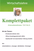 Vorschau - Arbeitsblätter - Komplettpaket x4: Unternehmensformen - Deckblatt