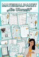 Vista previa - Hojas de trabajo - Paquete de material "die Uhrzeit" Alemán - Portada