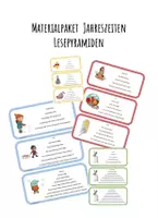 Vorschau - Stationenlernen - Materialpaket Lesepyramiden Lesetreppe Jahreszeiten - Deckblatt