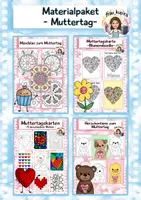 Vorschau - Stundenentwürfe - Materialpaket Muttertag, 4x Kunst für Mama - Deckblatt