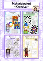 Vorschau - Stundenentwürfe - Materialpaket Karneval, Kunst Grundschule - Deckblatt