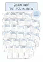 Vorschau - Arbeitsblätter - GESAMTPAKET "Wörterlisten Mathe 5-8" (wachsend) - Deckblatt