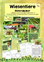Vorschau - Stundenentwürfe - Tiere auf der Wiese - Materialpaket - Deckblatt