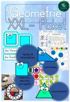 Vorschau - Arbeitsblätter - XXL Paket I Geometrische Formen I Grundschule I differnziert I motivierend - Deckblatt