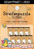 Vorschau - Arbeitsblätter - GESAMTPAKET | Rechenpuzzle Streifen | Ostern | ZR 20 - Deckblatt