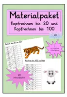 Vorschau - Arbeitsblätter - Materialpaket : Kopfrechnen bis 20, bis 100 ins Heft - Deckblatt