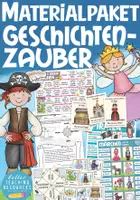 Aperçu - Préparation de séance / Séance complète - XXL Märchen + Piraten Materialpaket Deutsch / Allemand Sparpaket Deutsch und DAZ in der Grundschule (Sorglospaket / bundle) - Page de couverture