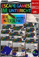 Vorschau - Stundenentwürfe - Escape Games: XXXL (wachsendes) Materialpaket: 10 Escape Games (inklusive GRATIS Games) #Grundschule&weiterführende Schulen - Deckblatt