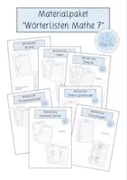 Vorschau - Arbeitsblätter - Materialpaket "Wörterlisten Mathe 7" - Deckblatt