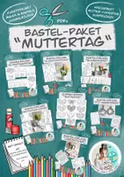 Vorschau - Unterrichtsreihen - XL-Bastel-Paket Malvorlagen Ausmalbilder Bastelvorlagen "Muttertag" Basteln Ausmalen - Deckblatt