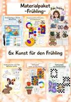 Vorschau - Stundenentwürfe - Materialpaket Frühling, Kunst Grundschule - Deckblatt