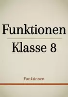 Vorschau - Präsentationen/Tafelbilder - Tafelbilder - Funktionen Klasse 8 (Materialpaket) - Deckblatt