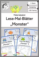 Vorschau - Arbeitsblätter - Lese-Mal-Blätter Monster (Materialpaket) – sinnerfassendes Lesen | Klasse 1 & 2 - Deckblatt