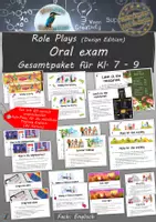 Vorschau - Bildkarten - Role Plays – Mündliche Prüfung Englisch (oral exam) / Speaking – Training & Prüfung: Sparpaket (20 Rollenkarten für Kl. 7-9) - Deckblatt