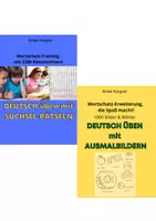 Vorschau - Mal- und Bastelvorlagen - Deutsch üben mit Rätseln und Ausmalbildern - Deckblatt