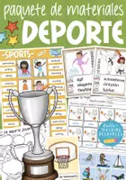 Aperçu - Jeux - DEPORTE paquete de materiales Espagnol / ESL teaching resources bundle kit pédagogique Anglais - Page de couverture